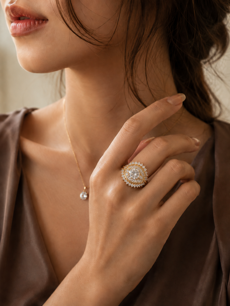 Celestial Halo Diamond Statement Ring | Ring for Women