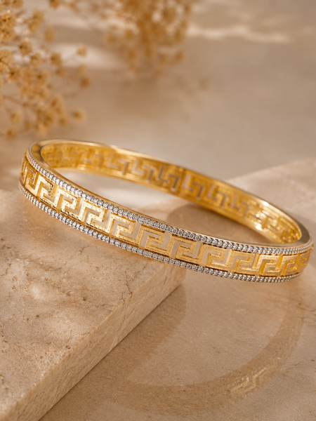 Greek Pattern Cut Bangles for Women