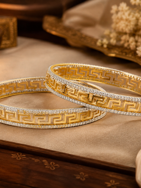 Greek Pattern Cut Bangles for Women