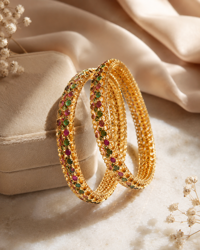 Multicolor Stone Bangle Bracelet for Women
