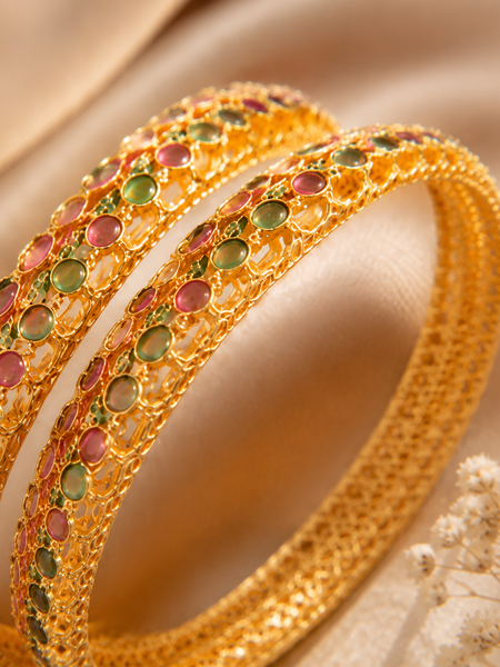 Multicolor Stone Bangle Bracelet for Women