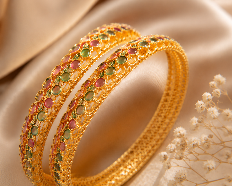 Multicolor Stone Bangle Bracelet for Women
