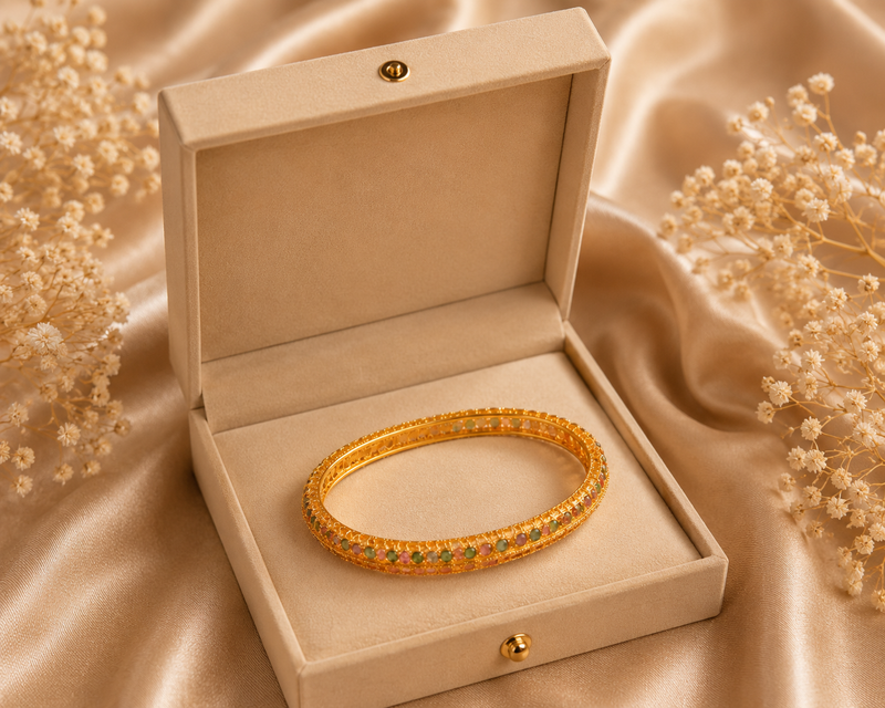 Multicolor Stone Bangle Bracelet for Women