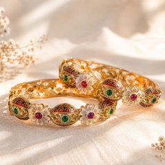 Elegant Traditional Floral Kada Bangles for Women