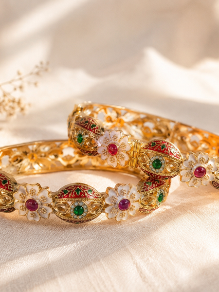 Elegant Traditional Floral Kada Bangles for Women