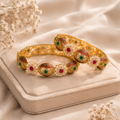Elegant Traditional Floral Kada Bangles for Women
