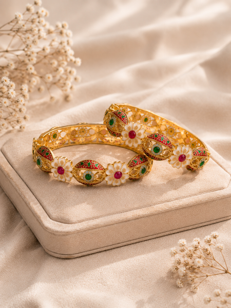 Elegant Traditional Floral Kada Bangles for Women
