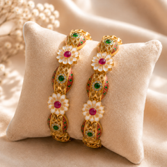 Elegant Traditional Floral Kada Bangles for Women