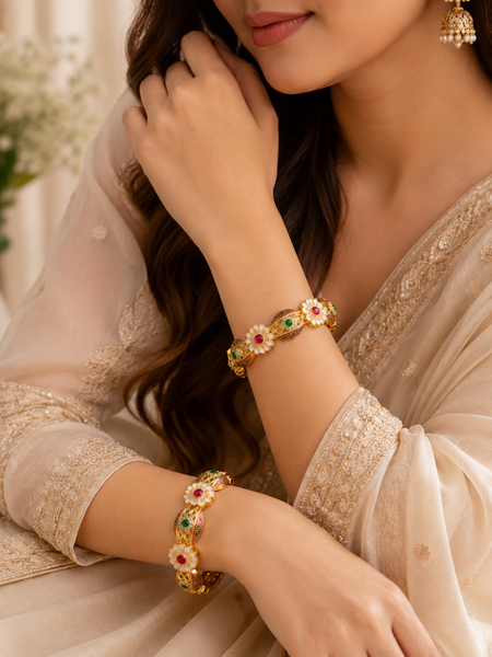 Elegant Traditional Floral Kada Bangles for Women