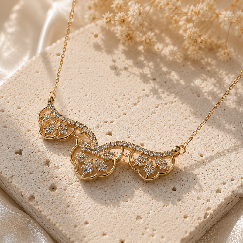Sparkling Floral Charm Jewelry for Party & Festive Wear