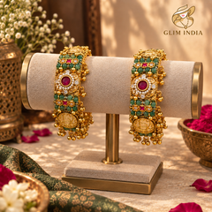 Rajwadi Gulnaar Pearl Ghungroo Bangles