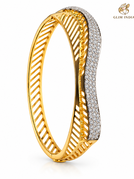 Sunehri Crystal Curve Bangle