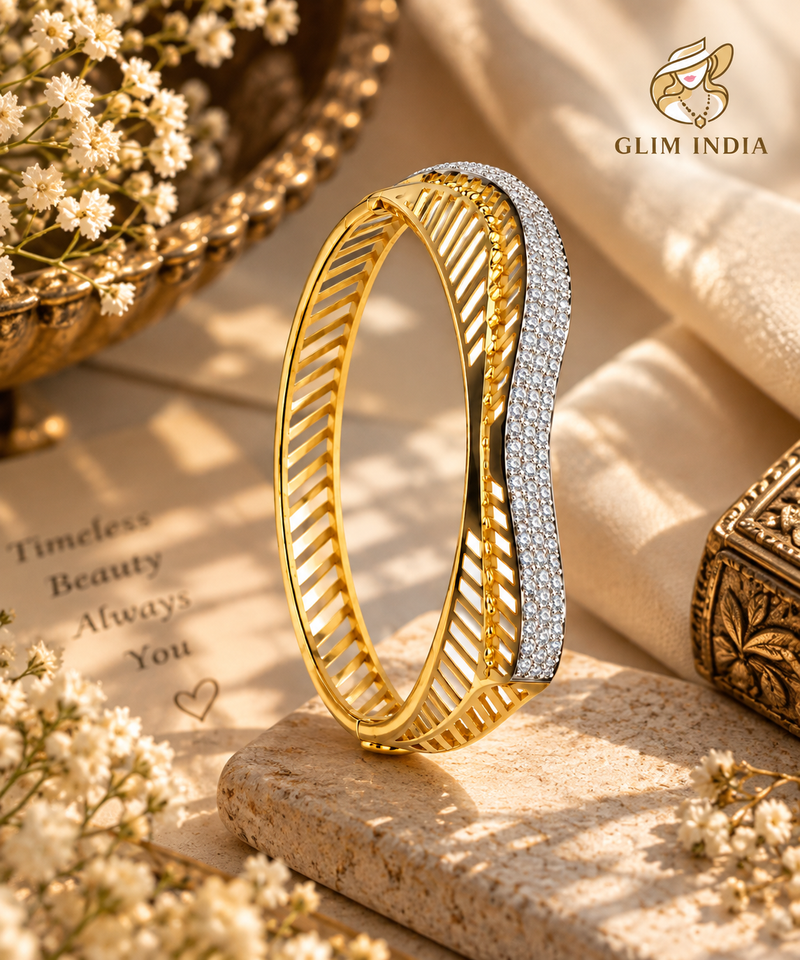 Sunehri Crystal Curve Bangle