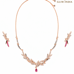 Rosé Bloom Crystal Necklace Set
