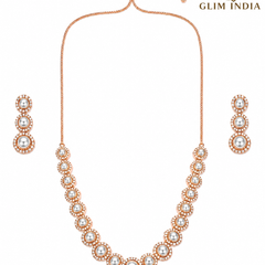 Pearl Aura Rose Gold Necklace Set