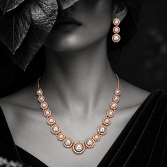 Pearl Aura Rose Gold Necklace Set