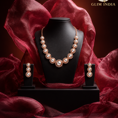 Pearl Aura Rose Gold Necklace Set