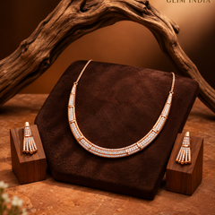 Rose Gold Radiance Crystal Necklace Set