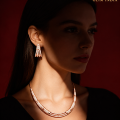 Rose Gold Radiance Crystal Necklace Set
