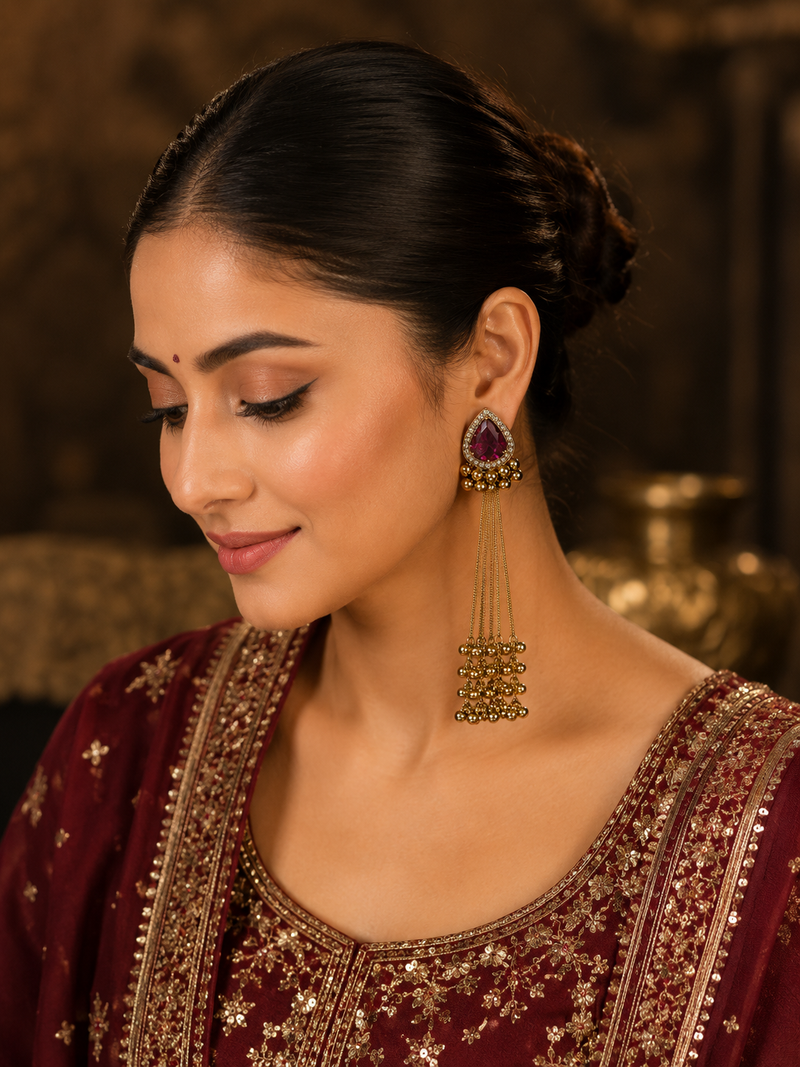 Kashmiri Noor Tassel Earrings | Earrings for Women
