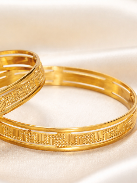 Textured Classic Bangles with Minimalist Pattern Design