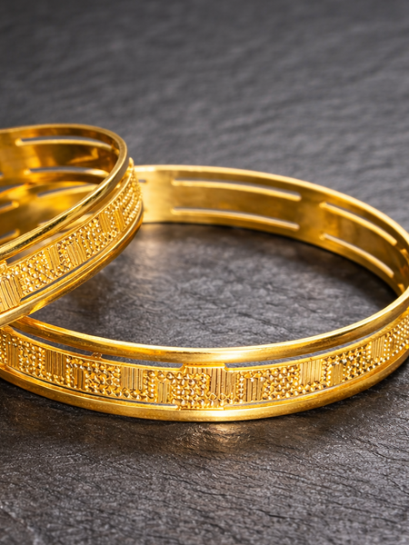 Textured Classic Bangles with Minimalist Pattern Design