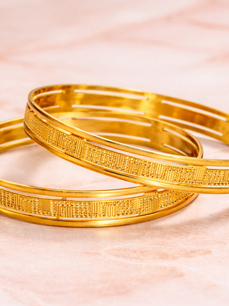 Textured Classic Bangles with Minimalist Pattern Design