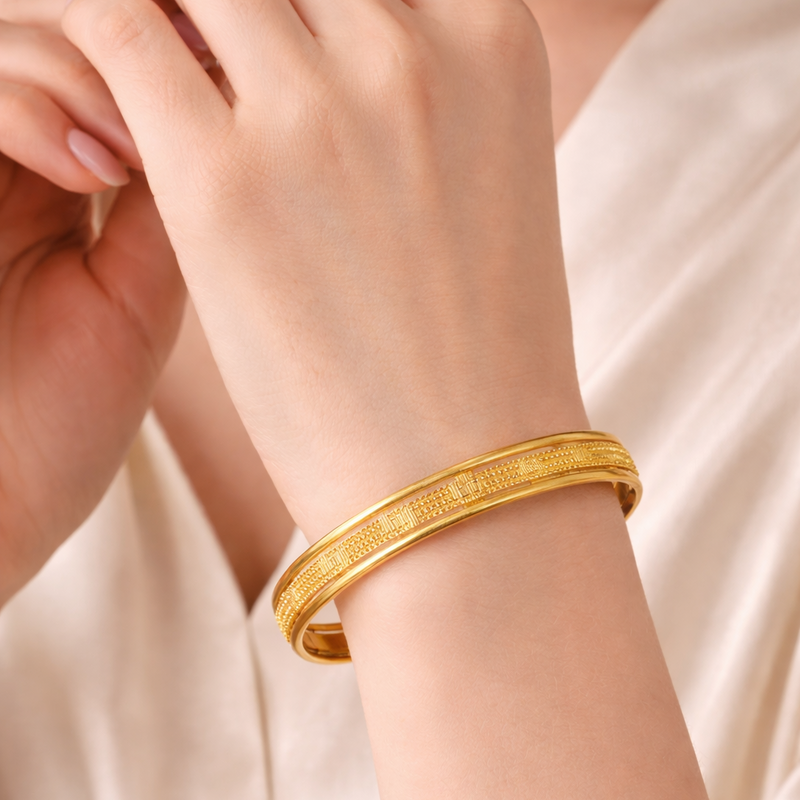 Textured Classic Bangles with Minimalist Pattern Design
