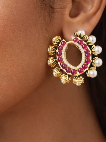 Traditional Ruby Tone & Pearl Accent