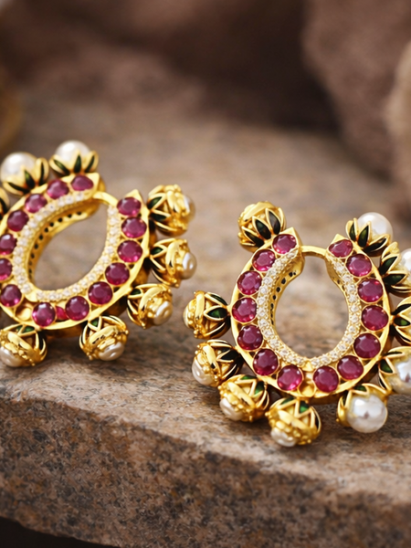 Traditional Ruby Tone & Pearl Accent