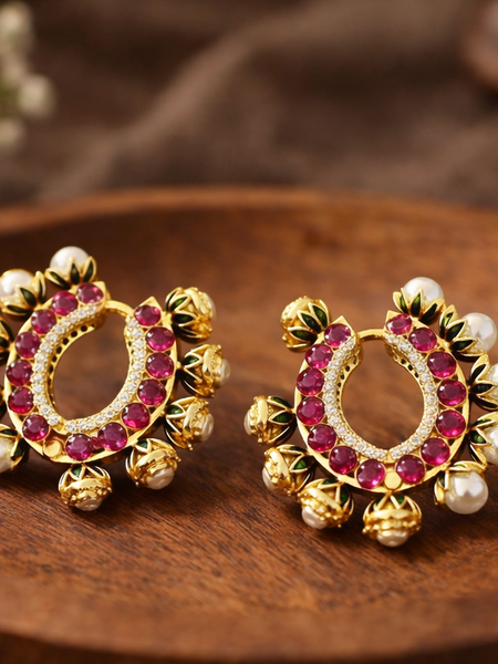 Traditional Ruby Tone & Pearl Accent