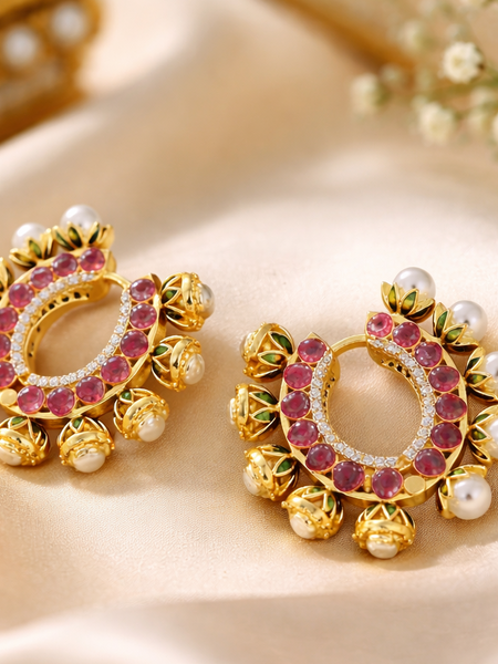 Traditional Ruby Tone & Pearl Accent