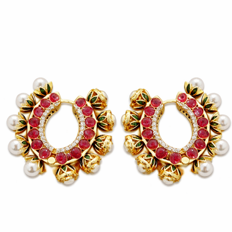 Traditional Ruby Tone & Pearl Accent