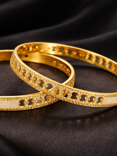 Textured Dual Design Bangle Set for Women