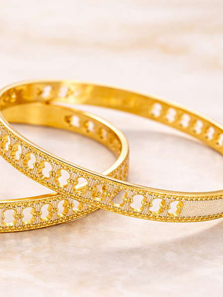 Textured Dual Design Bangle Set for Women