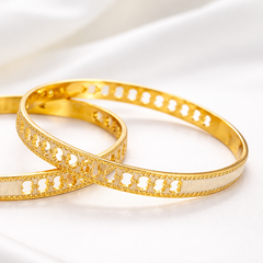 Textured Dual Design Bangle Set for Women