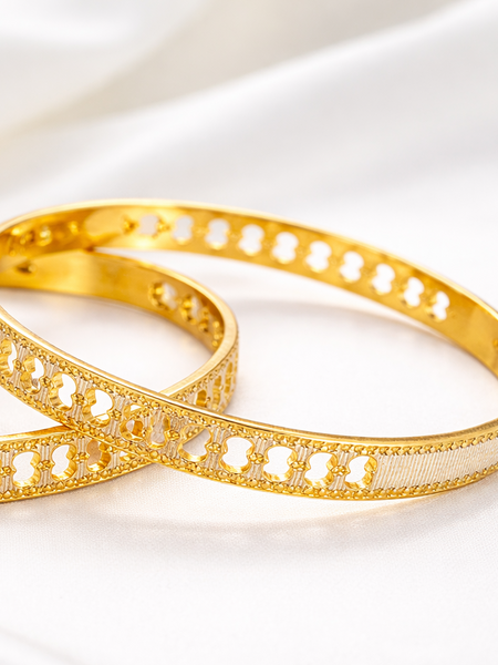 Textured Dual Design Bangle Set for Women