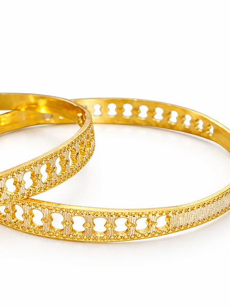 Textured Dual Design Bangle Set for Women