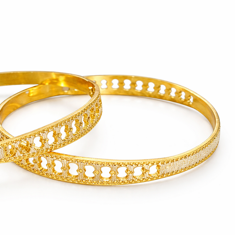 Textured Dual Design Bangle Set for Women