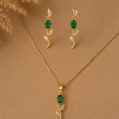 Emerald Vine Elegance Necklace Set