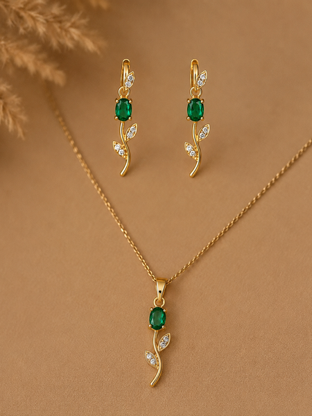 Emerald Vine Elegance Necklace Set