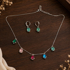 Aurora Prism Charm Necklace Set