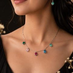 Aurora Prism Charm Necklace Set
