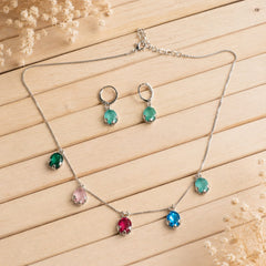 Aurora Prism Charm Necklace Set