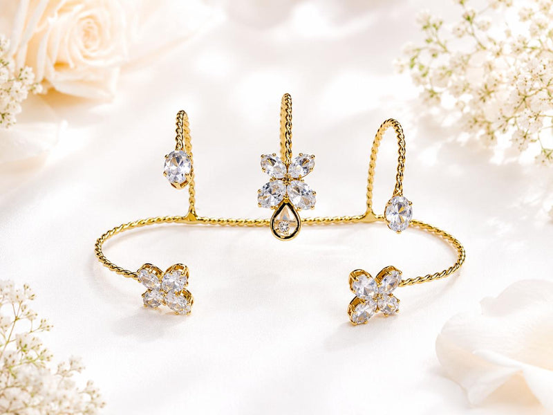 Golden Blossom Adjustable Crystal Ring | Ring for Women