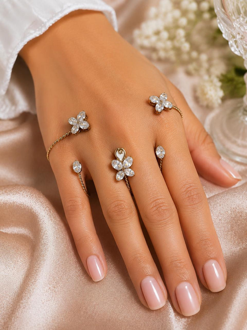 Golden Blossom Adjustable Crystal Ring | Ring for Women