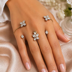 Golden Blossom Adjustable Crystal Ring | Ring for Women
