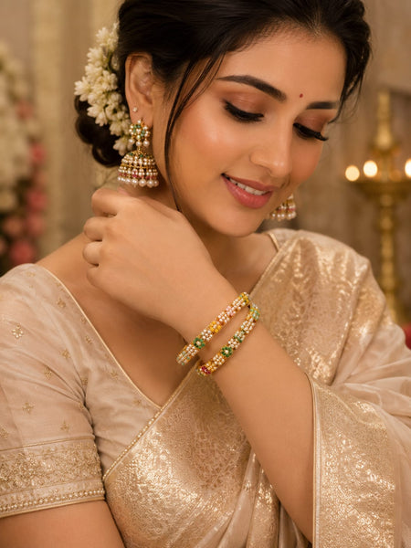 Meadow Bloom Pearl Bangles | Bracelet for Women