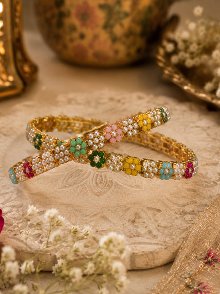 Meadow Bloom Pearl Bangles | Bracelet for Women