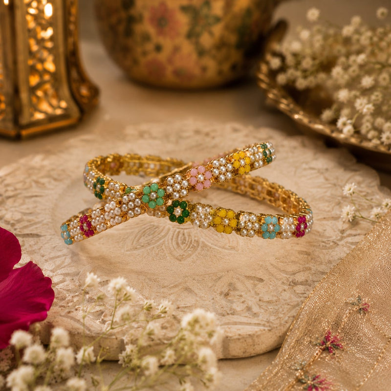 Meadow Bloom Pearl Bangles | Bracelet for Women